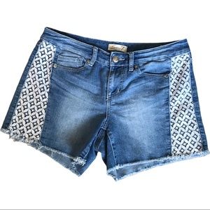 Seven7 Jean shorts with lace detail size 10